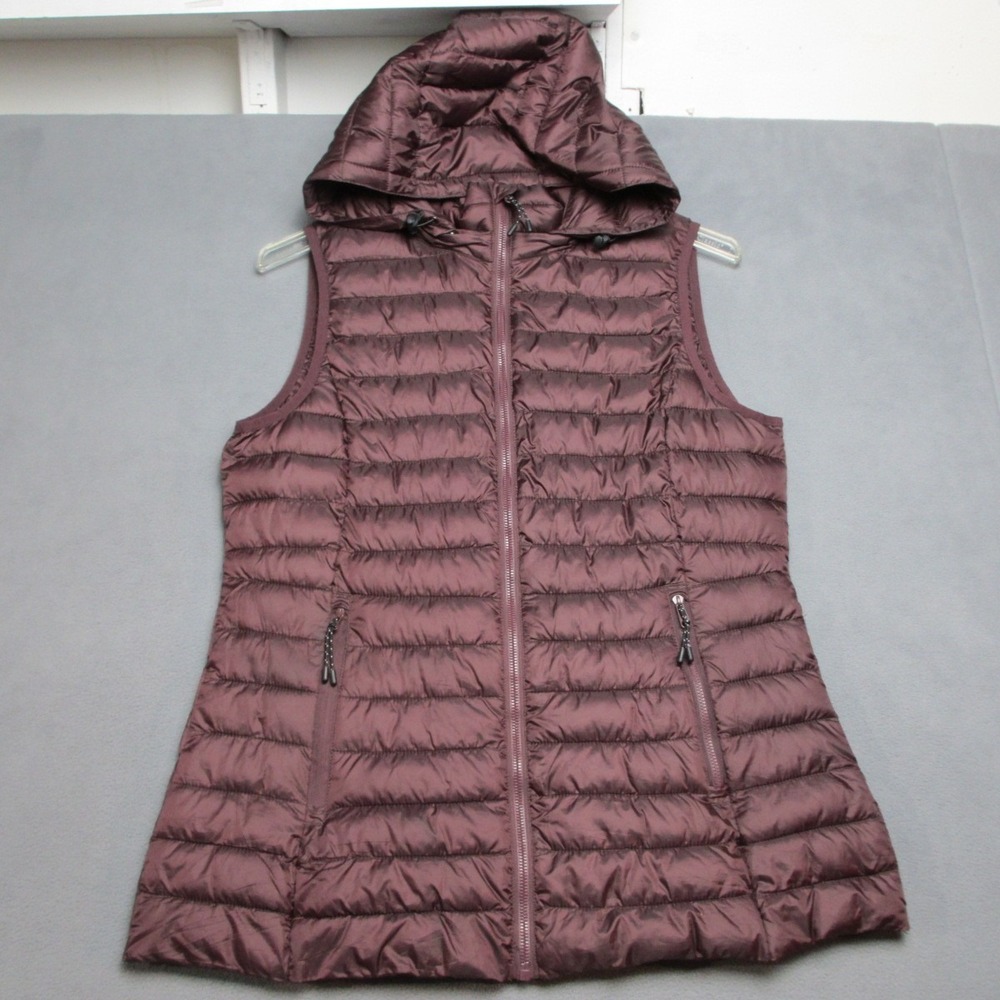 Iceburg Puffer Vest Womens Large Maroon Red Excellent Hooded Insulated Outdoor